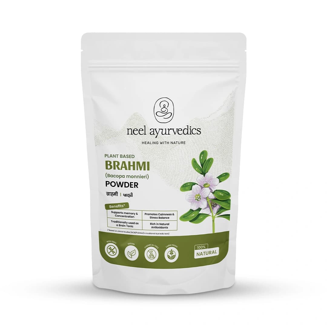 Neel Ayurvedics Brahmi (Bacopa monnieri) in polvere - Migliora la memoria | Riduce lo stress - 100 GM