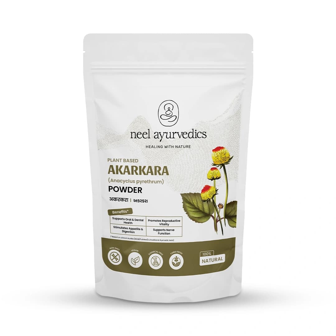 Neel Ayurvedics Akarkara (Anacyclus pyrethrum) in polvere | Migliora naturalmente la vitalit - maschile - 100 GM