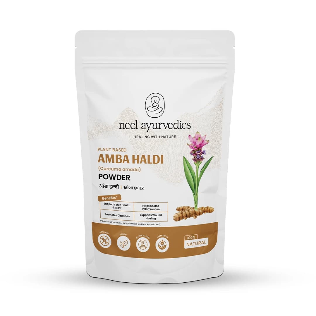 Neel Ayurvedics Amba Haldi | Kasturi Haldi | Curcuma Amada | Curcuma selvatica in polvere - 100 GM