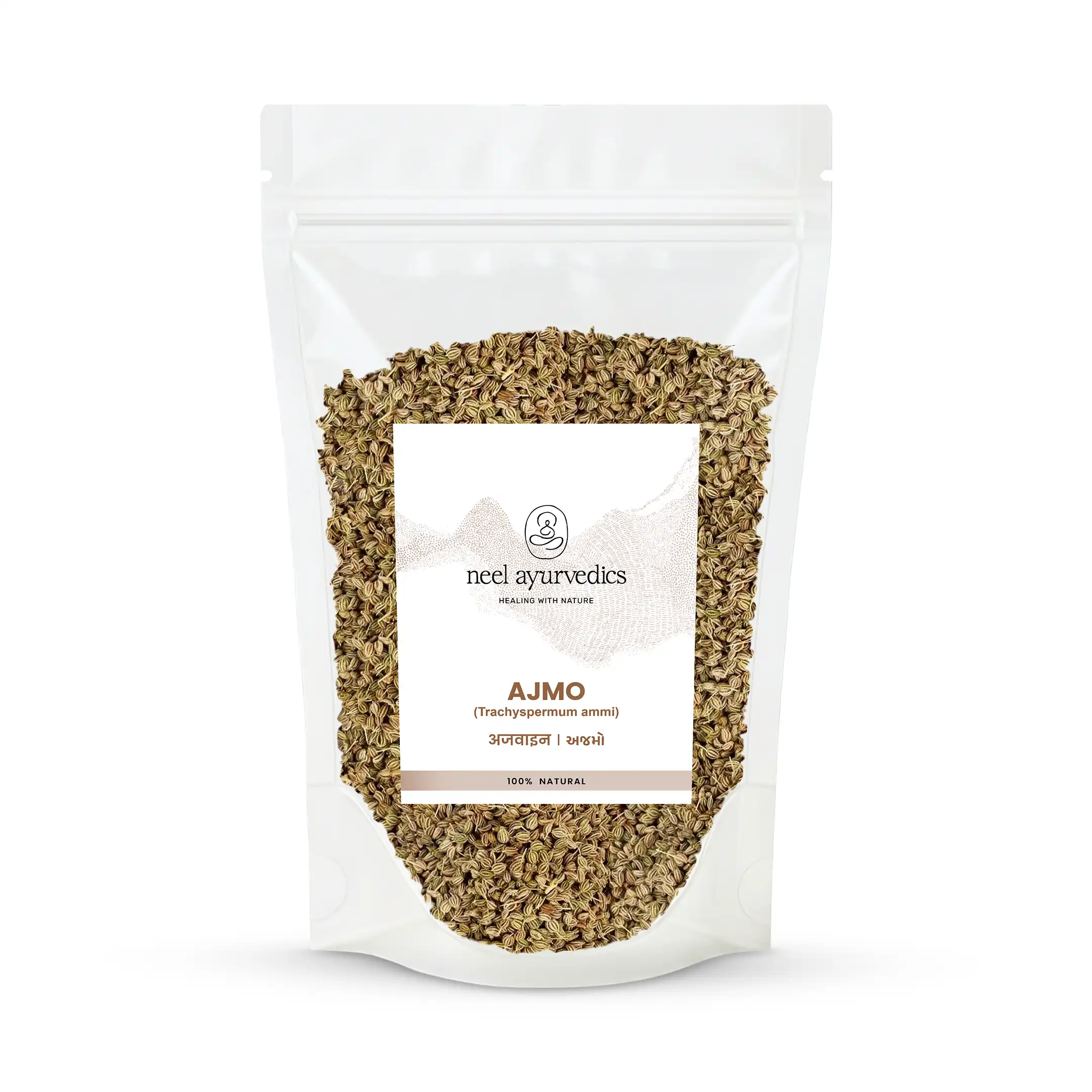 Neel Ayurvedics Ajmo | Ajwain | Semi di Carom | Trachyspermum ammi - 250 GM
