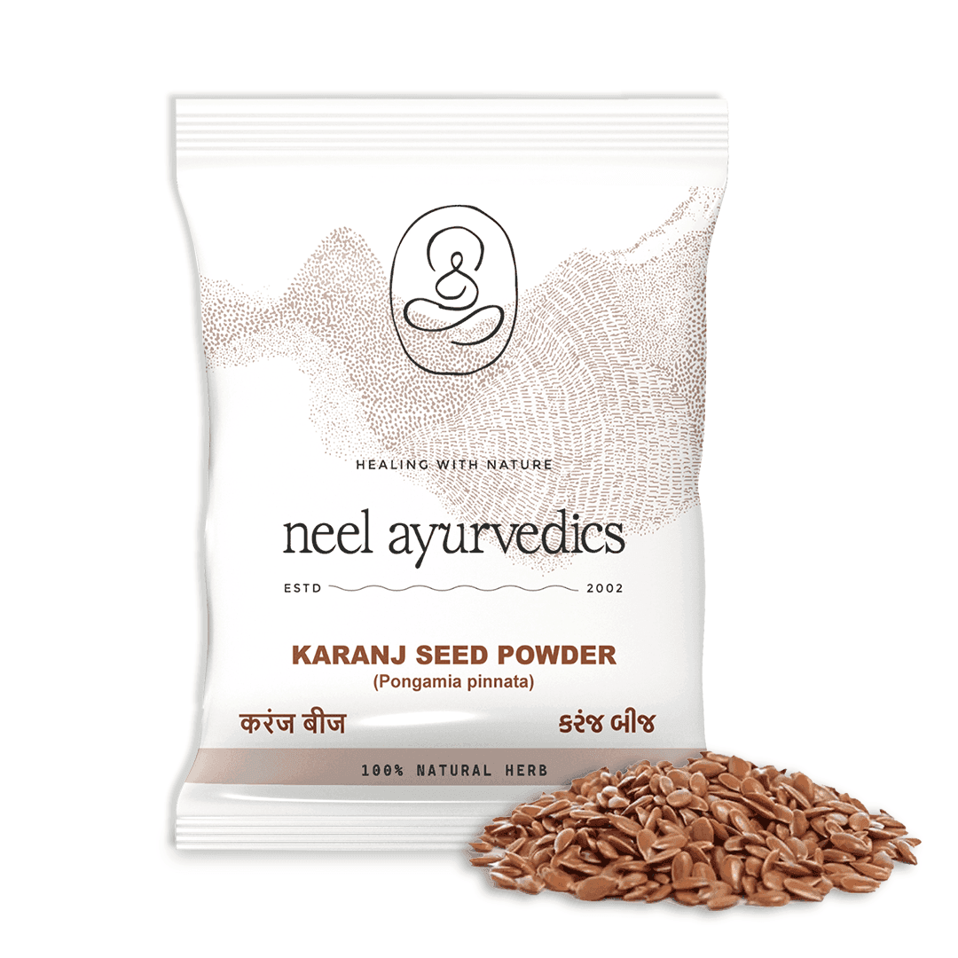 Neel Ayurvedics Karanj Beej / Semi di Karanj (Pongamia pinnata) in polvere - 100 GM