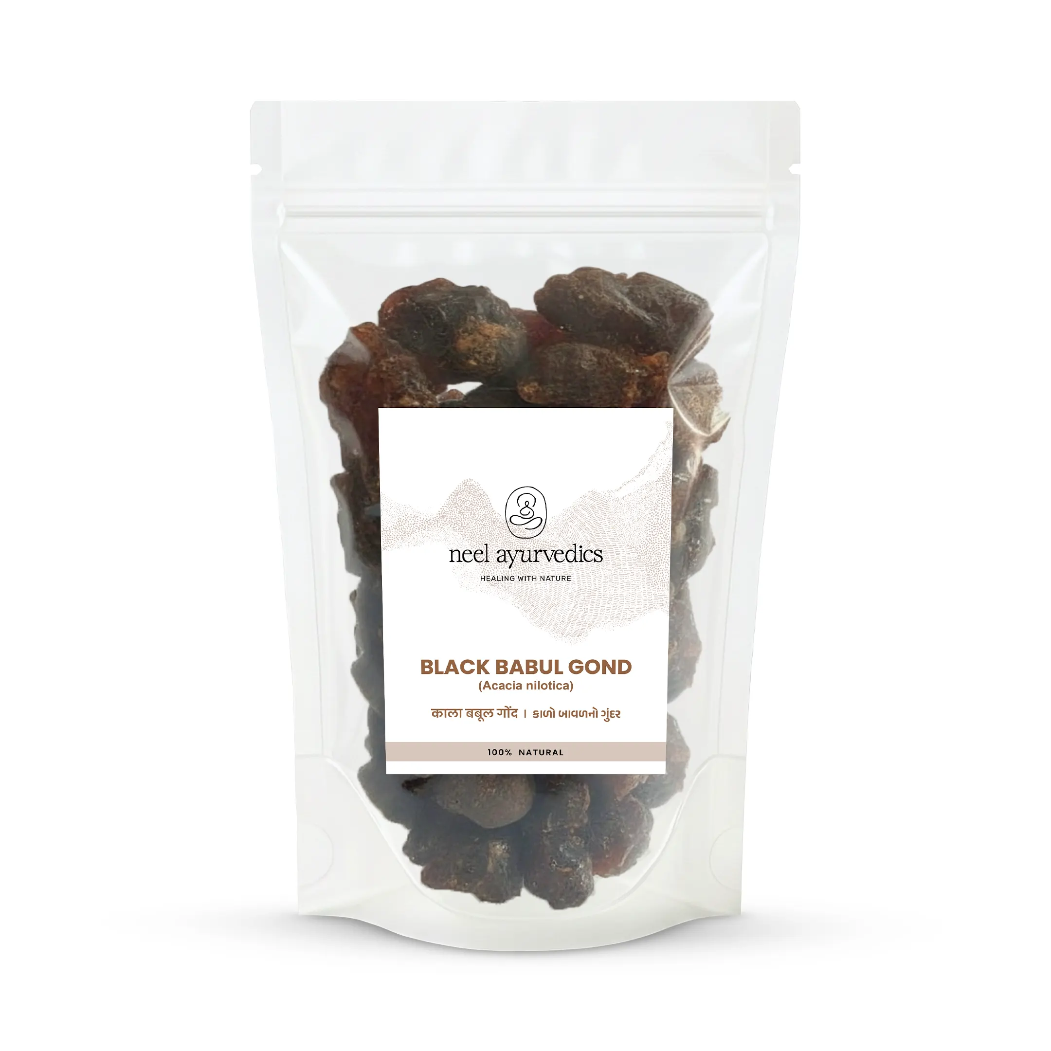 Neel Ayurvedics Babul Gond (Nero) | Gomma nera di Babul | Acacia nilotica - 100 GM