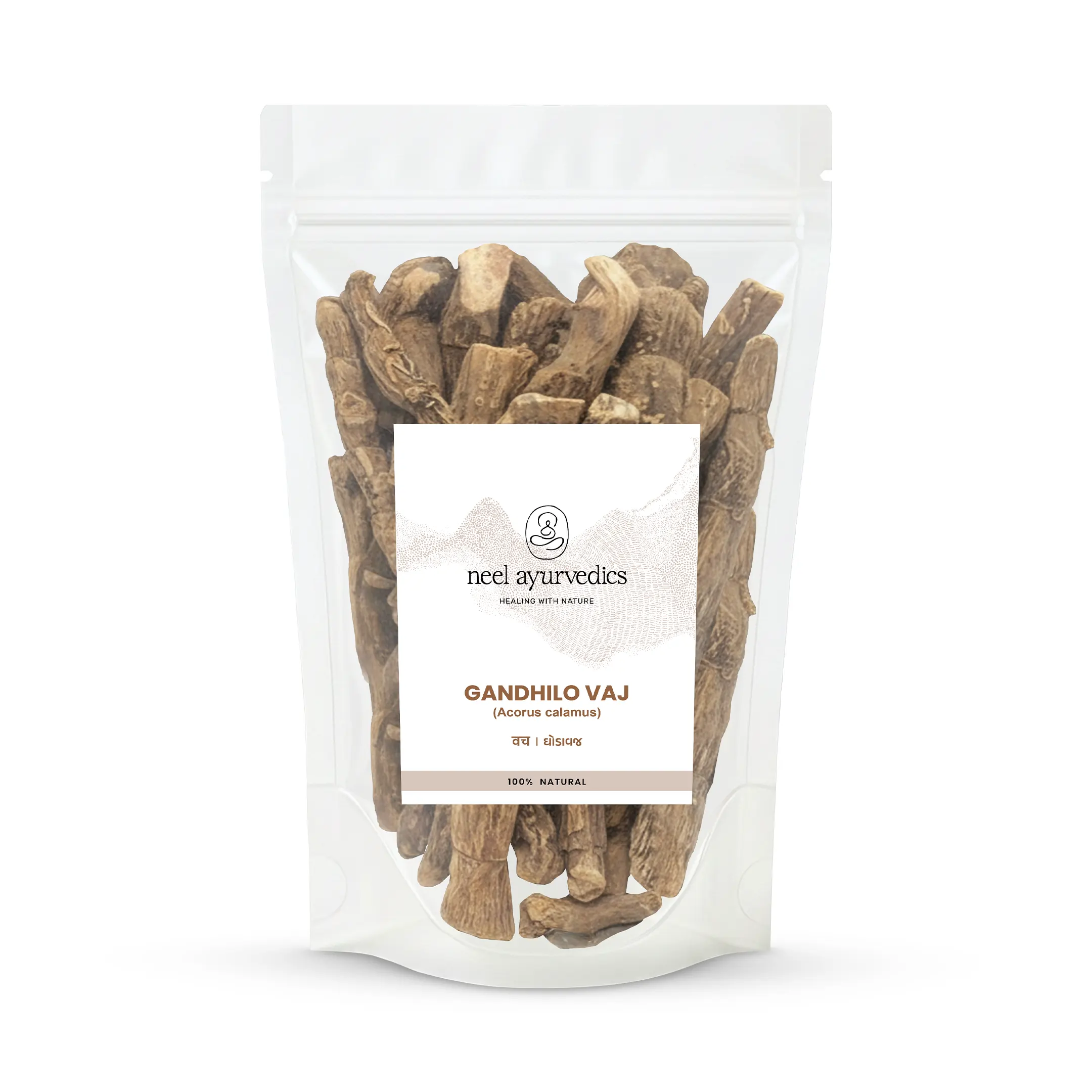 Neel Ayurvedics Gandhilo Vaj | Radice di Bandiera dolce | Acorus Calamus | Bach | Vach | Gudbach Jadd - 250 GM