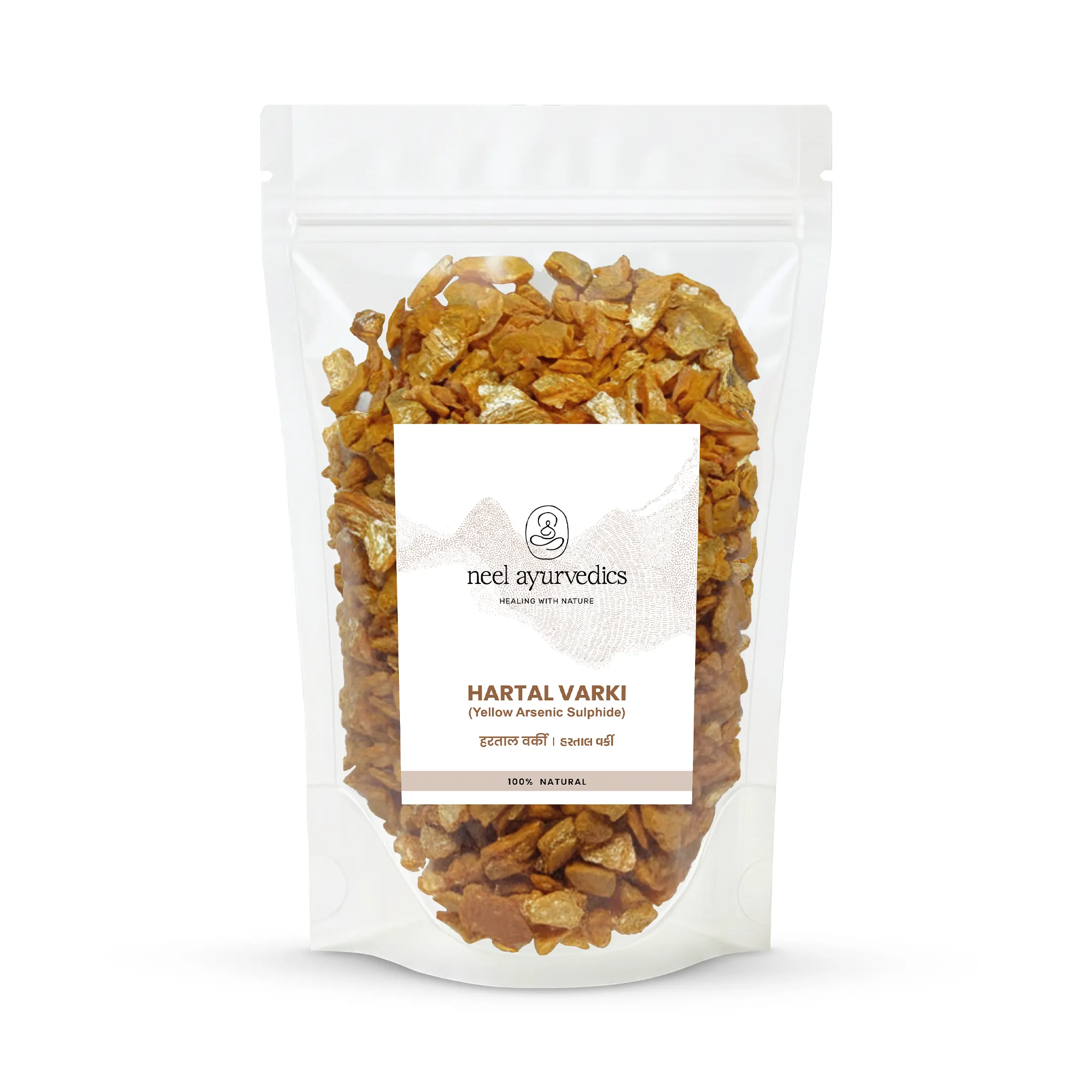 Neel Ayurvedics Hartal Varki | Solfuro di Arsenico Giallo | Haratal | Ponnaatharam - 100 GM