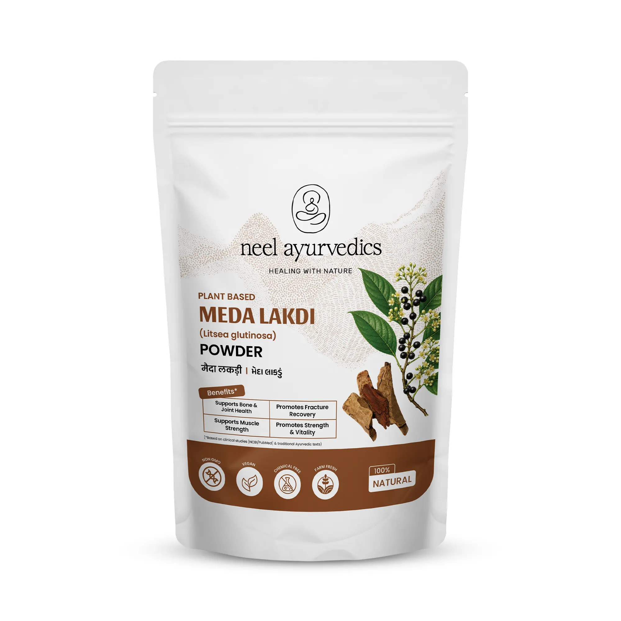 Neel Ayurvedics Legno di Meda (Meda Lakdi) in polvere - 100 GM