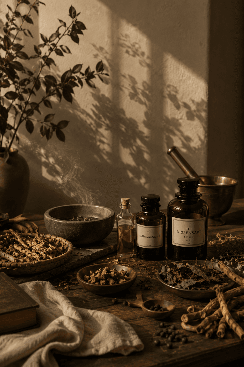 Polvere di curcuma e ingredienti ayurvedici