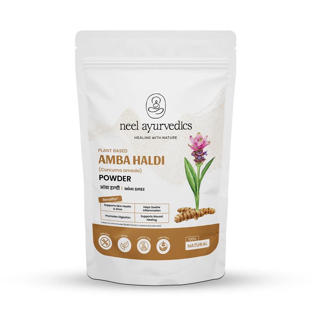 1 amba haldi powder mockup Neel Ayurvedics Amba Haldi