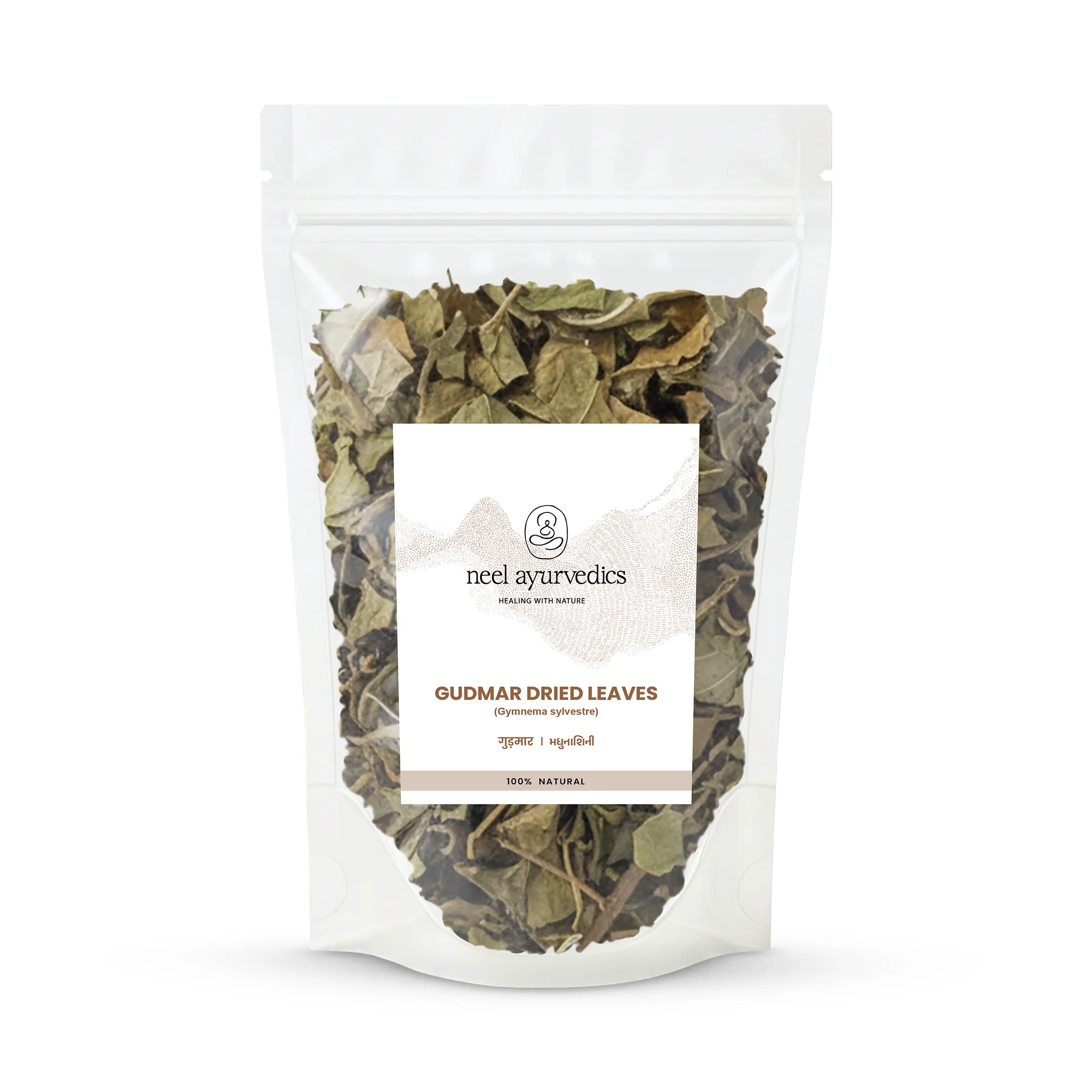 Gudmar Dried Leaves Whole Herbs Mockup Neel Ayurvedics Foglie di Gudmar Essiccate
